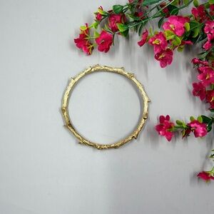 Lia Sophia Signed Gold Textured Tree Branch Inspired Bracelet